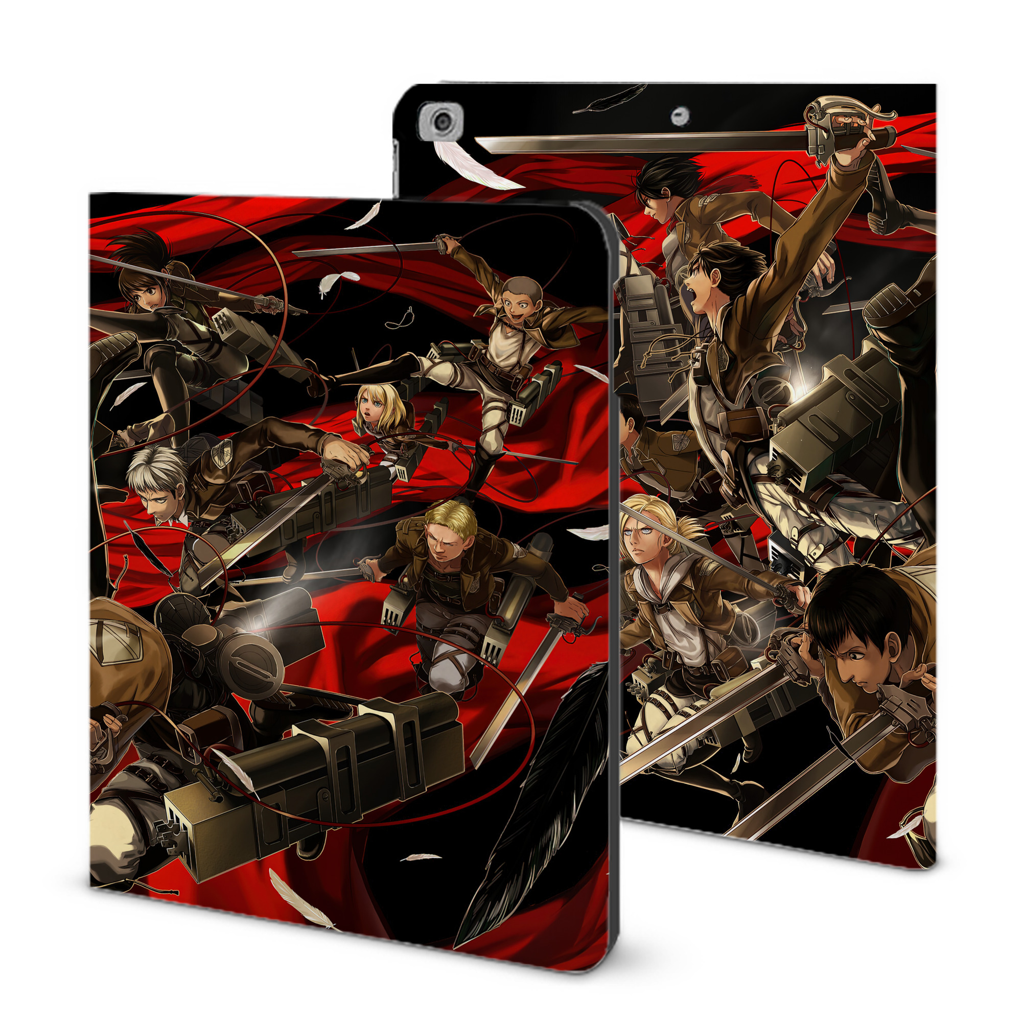 （画像用） 進撃の巨人 Attack on Titan IPad ケース ブック型 PUレザー TPU 耐衝撃 軽量 薄型 ペン収納なし 全面保護 IPad 各モデル対応